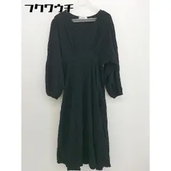 ◇ ISOOK アイスー リネン混 長袖 ロング ワンピース サイズF ブラック レディース  【中古】 【1111300001174】のサムネイル