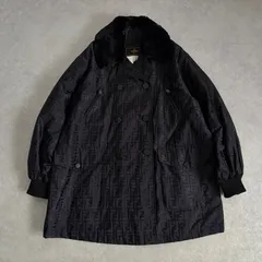 FENDI  2way ムートン襟 ズッカ柄 ダブルプレスト コート フェンディのサムネイル