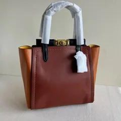 Coach 1941 Troupe Tote Colorblock Leather Bag Brown Tan Black Handbag Purseのサムネイル