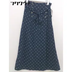 ◇ ◎ SLY スライ ドット 水玉 ロング フレア スカート サイズ1 ネイビー ホワイト系 レディース  【中古】 【1112060006850】のサムネイル