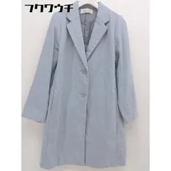 ■ chocol raffine robe ショコラ フィネ ローブ スリット 長袖 チェスター コート サイズF サックスブルー レディース  【中古】 【1112070001722】のサムネイル