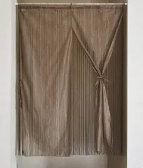 일본에서 만든 섬세한 레이스와 끈이 달린 새로운 레이어드 더블 위브 (너비 85cm x 길이 120cm) 브라운 22048-120-br