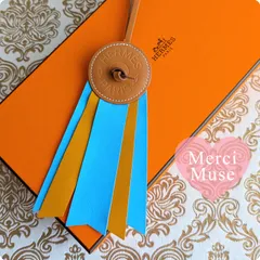❤未使用品❤パドックフロットチャーム ブルーｘライトブラウン エルメス  MerciMuse メルシーミューズのサムネイル