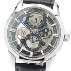 希少 稼働】ROYAL ORIENT パワーリザーブ スケルトン メンズ 美品 
