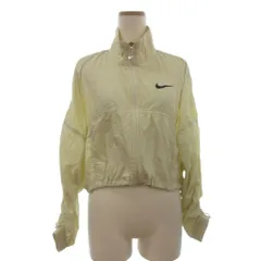 ナイキ NIKE ナイロン ジャケット ブルゾン ショート丈 フルジップ 短丈 チェック 格子模様 クリーム色 L