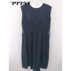 ◇ nano universe ナノ ユニバース バックジップ ノースリーブ ロング ワンピース サイズ36 ネイビー レディース  【中古】 【1112290000451】