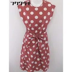 ◇ bulle de savon 水玉 ドット ノースリーブ 膝下丈 フレア ワンピース レッド ホワイト レディース  【中古】 【1201040001128】のサムネイル