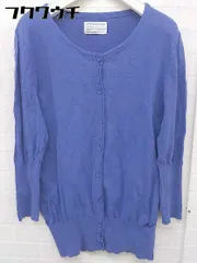 ◇ antiqua patterntorso マトンスリーブ コットンニット 長袖 カーディガン サイズ M パープル レディース  【中古】 【1201130000178】
