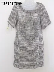 ◇ ◎ ●美品● COLLAGE GALLARDAGALANTE タグ付 半袖 ミニ ワンピース サイズF ライトベージュ系 ネイビー レディース  【中古】 【1202100005773】のサムネイル