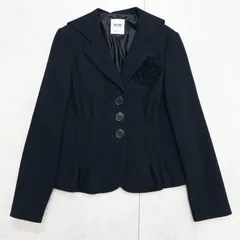 ◎MOSCHINO モスキーノ ジャケット ショート丈 ビーズ 装飾 ヴィンテージ ウール ブラック イタリア製 レディース 38 b01405のサムネイル