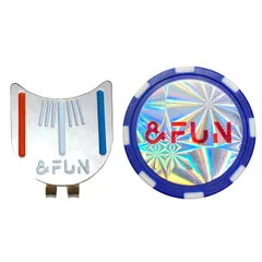 &FUN (アンドファン) ゴルフマーカー セット おしゃれ パットが入る ライン入りマーカー & 光って 見つかる カジノチップマーカー キャップクリップ マグネット 景品 賞品 ブランド: &FUNのサムネイル