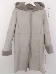 ■ Khaju カージュ 裏ボアファー フェイクムートン 長袖 コート サイズ36 グレージュ レディース  【中古】 【1204050004899】のサムネイル