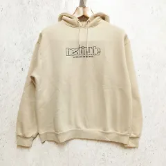 apres jour mignon アプレジュールミニョン 裏起毛 ロゴ フーディー パーカー スウェット ゆったり アイボリー Fサイズ ◎_◇〇のサムネイル