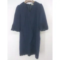 ◇ FLICKA フリッカ ウール混 七分袖 ミニ ワンピース サイズ0 ネイビー レディース  【中古】 【1204180002260】のサムネイル