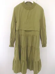 ◇ w closet ダブルクローゼット ハイネック ティアード 長袖 膝下丈 ワンピース サイズ M カーキ レディース  【中古】 【1205100010822】のサムネイル