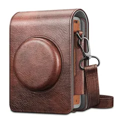 【新品】 Fintie for FUJIFILM 富士フイルム instax mini EVO インスタントカメラ専用ケース 保護カバー カメラケース 全面保護 PUレザー 傷つけ防止 ショルダーストラップ付き 携帯便利 (ブラウン) 0