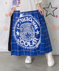 ScoLar（スカラー）162615：チェック×ジャージ レイヤード風スカートのサムネイル