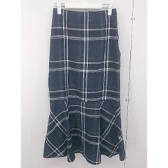 ◇ Heather ヘザー チェック ロング フレア スカート サイズM ネイビー ホワイト マルチ レディース  【中古】 【1206070011529】のサムネイル