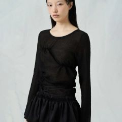 SILINAHLLIOS Sheer Gather Blouse - メルカリ