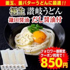 当日発送(17時頃迄) 釜玉や釜バターうどんにも最適!【本場 生麺 讃岐うどん 並切麺 750g 鎌田醤油のだし醤油付】6人前 香川直送 訳あり簡易パッケージ、簡易包装 (KUB)