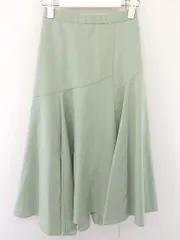 ◇ FEERICHELU フェリーシェル 切替 アシンメトリー ロング フレア スカート サイズF ライトグリーン レディース  【中古】 【1206130007578】