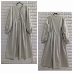 美品 mimigrant マキシ丈ワンピース フレンチスリーブ ボタニカル柄 M