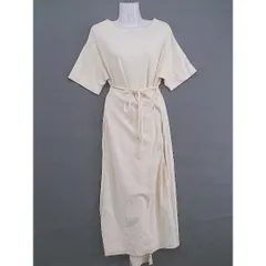 ◇ Simplicite シンプリシテェ 20SS OE 天竺 バック 半袖 膝下丈 ラップ ワンピース ベージュ レディース  【中古】 【1206170008375】のサムネイル