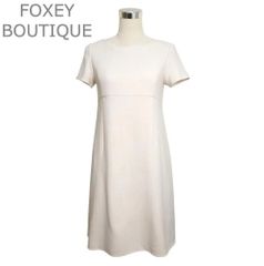 美品】フォクシー 半袖ワンピース 38 ツイード ホワイト 美品