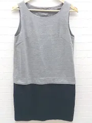 ◇ DOUBLE STANDARD CLOTHING ダブルスタンダードクロージング ノースリーブ 膝下丈 ワンピース F グレー ネイビー *  【1002796661686】のサムネイル