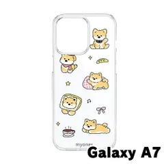 【新品未使用】Galaxy A7 クリア ハードケース (柴犬) 柴犬 パン コーヒ ゆるかわ イラスト おしゃれ かわいい cl-cat11-galaxya7-467