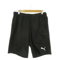 プーマ PUMA パンツ スポーツウエア L 黒 ブラック 無地 ウエストゴム ショート丈 /AO38 ■ECA005