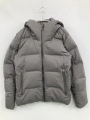 UNIQLO ユニクロ ダウンジャケット/コート M グレー ナイロン 無地 フードあり ジップアップ メンズ