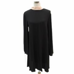 ブルマリン Blumarine ワンピース ミモレ丈 6 黒 ブラック リボン