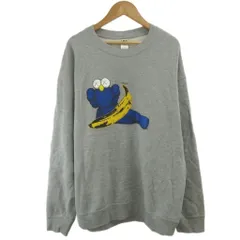 ユニクロ UNIQLO カウズプラスウォーホル KAWS+WARHOL トレーナー XL グレー クルーネック 長袖 グラフィックプリント /YU ■ECC003