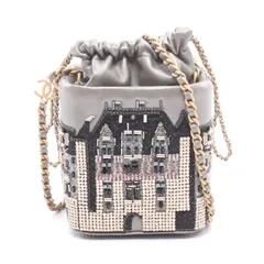 シャネル CHANEL ショルダーバッグ スモール バケットバッグ ビーズ刺繍 AP2220 シルバーグレー ラムスキン（羊革） スモール バケットバッグ レディース Used Aのサムネイル