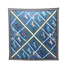 エルメス HERMES スカーフ カレ90 ダブルフェイス Couvertures et Tenues de Jour シルク カレ90 ダブルフェイス レディース Used A