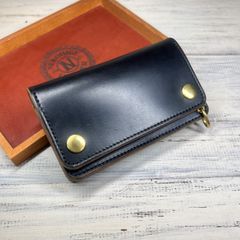 トラッカーウォレット ミドル 3層】ホースバット ゴールド YKK - メルカリ