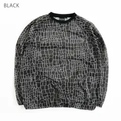 【新品】ワイルドシングス WILD THINGS プリントメッシュ L/S Tシャツ PRINT MESH L/S TEE WT26048SN BLACK ブラック 黒 M,Lサイズのサムネイル