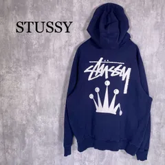 『STUSSY』ステューシー (L) 王冠バックプリント パーカー フーディー
