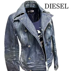 DIESEL ディーゼル 変形ダブルブレスト デニムライダースジャケット ナポレオン風 レディースSサイズ