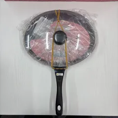 【新品未使用】ガラス蓋付 ワイドパン 24×32cm ピンクのサムネイル