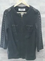 ◇ green label relaxing グリーンレーベルリラクシング UNITED ARROWS スタッズ 長袖 ジップアップ パーカー ブラック *  【1002799620154】のサムネイル