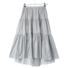 試着のみ】 maison echelle グレースティアードスカート GRAY - メルカリ