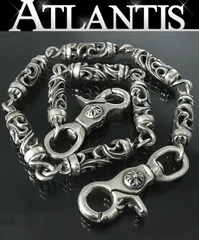 CHROME HEARTS 新宿店 クロムハーツ 2クリップ フローラル ローラー ウォレットチェーン 9リンク メンズ シルバー SV925 31083のサムネイル