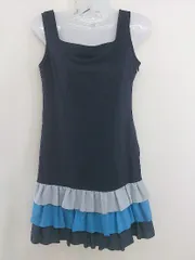 ◇ prideglide プライドグライド フリル ノースリーブ ミニ ワンピース サイズ36 ネイビー ブルーマルチ レディース  【中古】 【1206240004160】のサムネイル