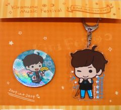 [중고] 상품 세트 대영익 아크릴 키홀더 & 반짝이 캔 배지 세트 A [Kiramune Music Festival ~10th Anniversary~] Kiramune Star Club 회원 한정
