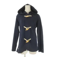 トミーヒルフィガー TOMMY HILFIGER スウェットダッフルコート S 紺 ネイビー フード付き 長袖 トグルボタン /CK35 ■ECD003