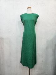 極美品 フレッドペリー ワッフル ノースリーブ ポロワンピース 緑 ロゴ 