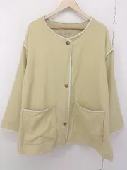 ◇ Aunt Marie's アントマリーズ パイピング ノーカラー 長袖 ジャケット サイズF イエロー ベージュ系 レディース  【中古】 【1207050002216】のサムネイル
