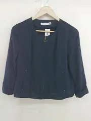 ◇ Bou Jeloud ブージュルード ジップアップ ノーカラー 長袖 ブルゾン サイズ 38 ネイビー レディース  【中古】 【1207070004061】のサムネイル